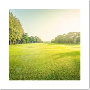 SCENERY 21 - Grass Field Park Morning Summer Posters and Art